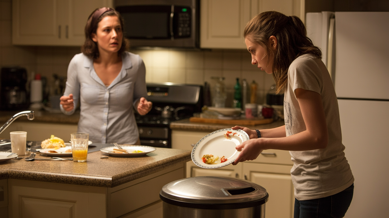 Mom Calls Her Teen a “Selfish Brat” After She Dumps Dinner in the Trash Mom Calls Her Teen a “Selfish Brat” After She Dumps Dinner in the Trash