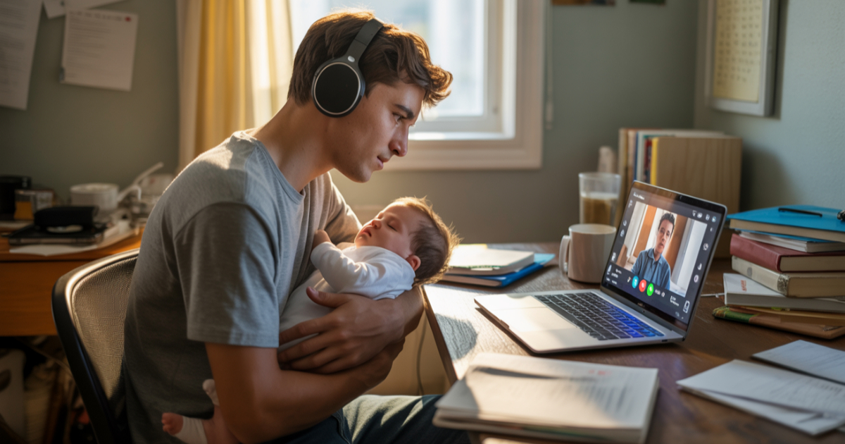 Man Babysat During An Online Class, Professor Claimed He Used The Baby To Cheat The System