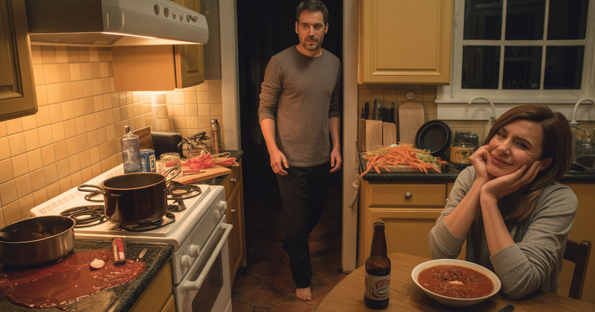 Woman Leaves Massive Kitchen Mess After Cooking To Prove A Point When Husband Refuses To Clean As He Goes