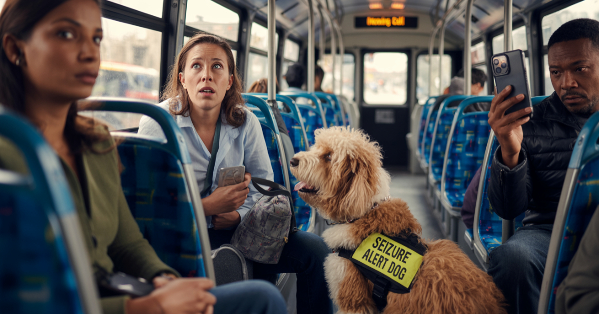 Woman Forces Stranger To Delete Bus Photo After He Snaps Her Seizure Alert Dog