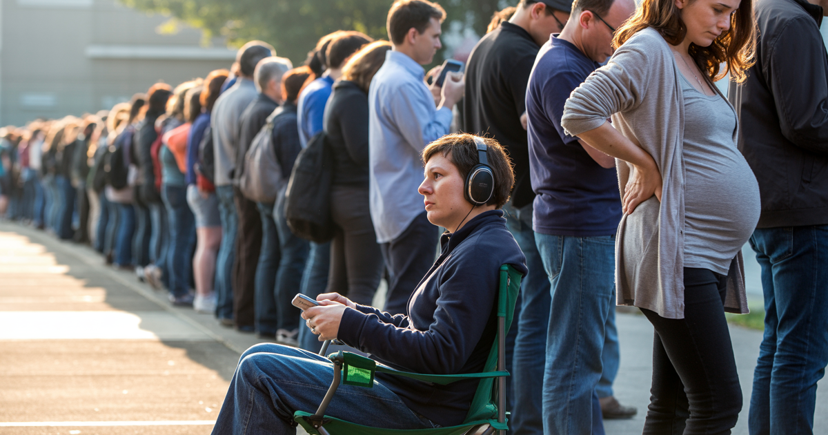 Person Brings Their Own Chair To Graduation Line, Refuses To Give It To Pregnant Woman And Tells She Sit On The Ground