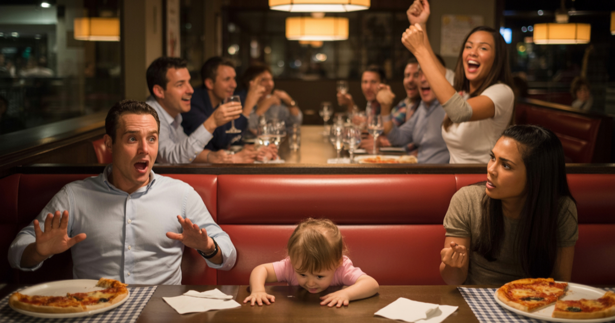 Man Snaps At Kid Crawling Under His Table, Mom Calls Him “Mean” For Ruining Pizza Night