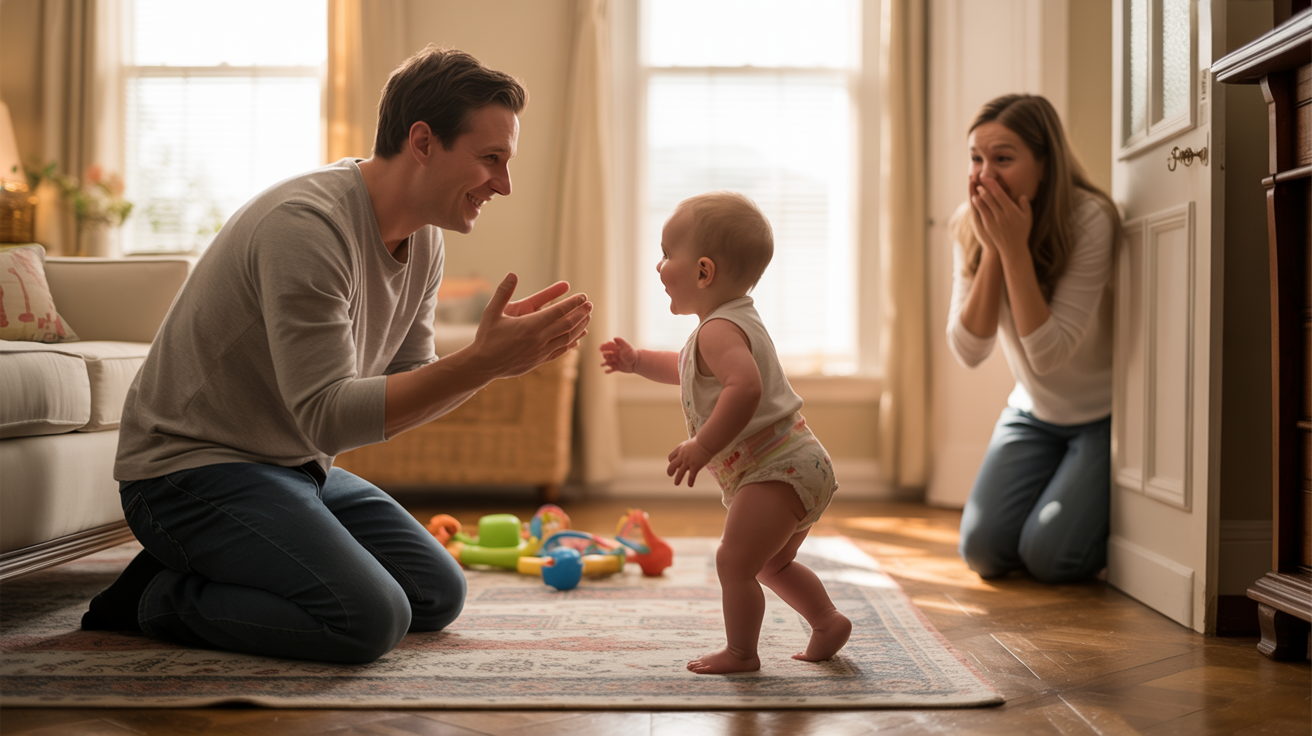 “You Should’ve Waited” Wife Upset After Missing Baby’s First Steps