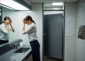 She Listens To A Coworker In The Bathroom And Tries To Bond, It Backfires