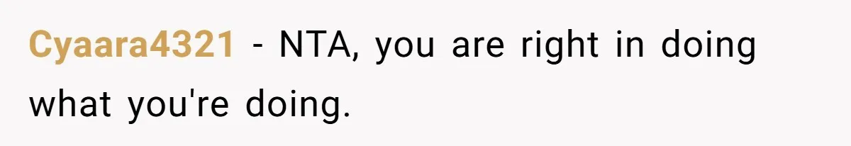 Cyaara4321 − NTA, you are right in doing what you're doing.