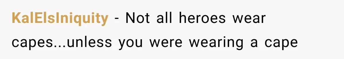 KalElsIniquity − Not all heroes wear capes...unless you were wearing a cape