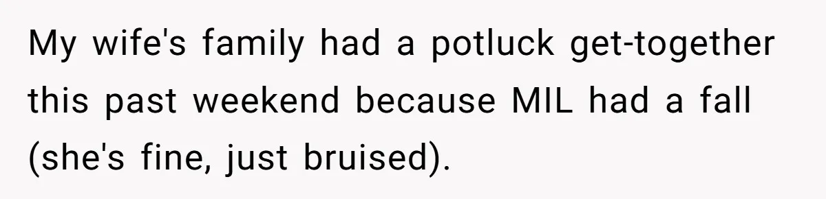 My wife's family had a potluck get-together this past weekend because MIL had a fall (she's fine, just bruised).