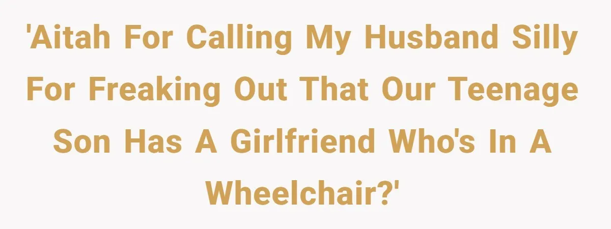 'AITAH for calling my husband silly for freaking out that our teenage son has a girlfriend who's in a wheelchair?'