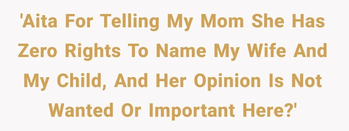 'AITA for telling my mom she has zero rights to name my wife and my child, and her opinion is not wanted or important here?'