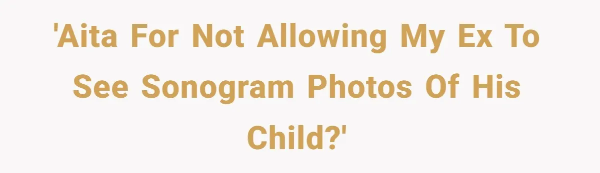 'AITA for not allowing my ex to see sonogram photos of his child?'