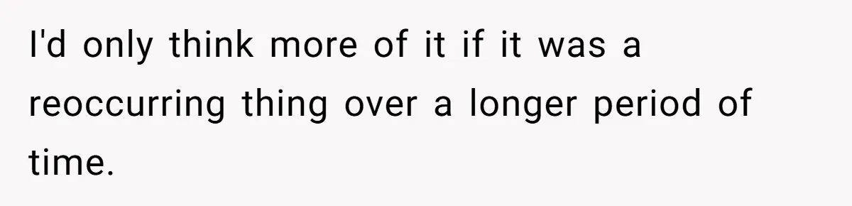 I'd only think more of it if it was a reoccurring thing over a longer period of time.