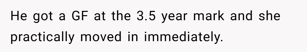 He got a GF at the 3.5 year mark and she practically moved in immediately.