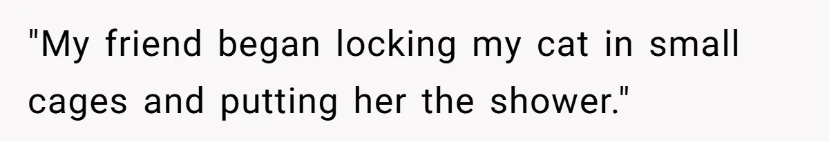 "My friend began locking my cat in small cages and putting her the shower."