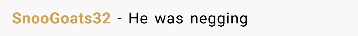 SnooGoats32 − He was negging