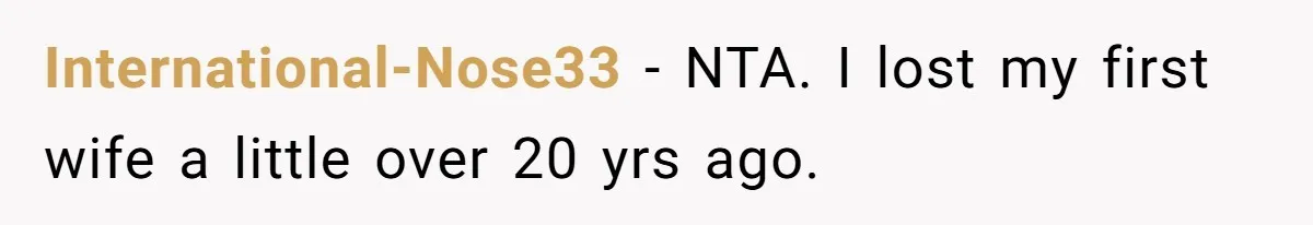 International-Nose33 − NTA. I lost my first wife a little over 20 yrs ago.