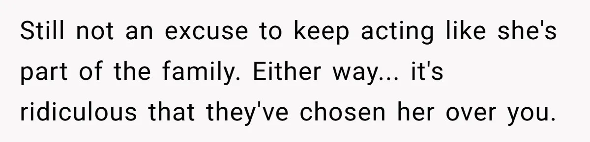 Man Disowns His Entire Family After What They Have Done To His Cheating Ex-Girlfriend Still not an excuse to keep acting like she's part of the family. Either way... it's ridiculous that they've chosen her over you.
