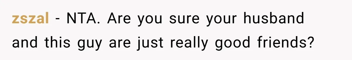 zszal − NTA. Are you sure your husband and this guy are just really good friends?