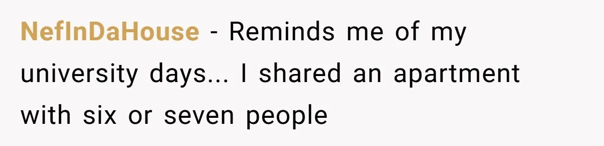 NefInDaHouse − Reminds me of my university days... I shared an apartment with six or seven people