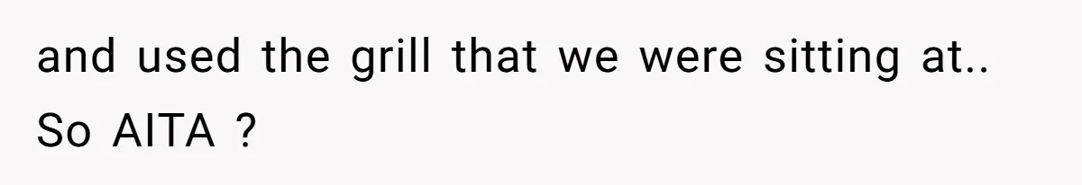 and used the grill that we were sitting at.. So AITA ?