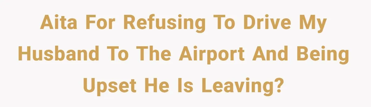 AITA for refusing to drive my husband to the airport and being upset he is leaving?