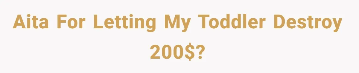 AITA for letting my toddler destroy 200$?