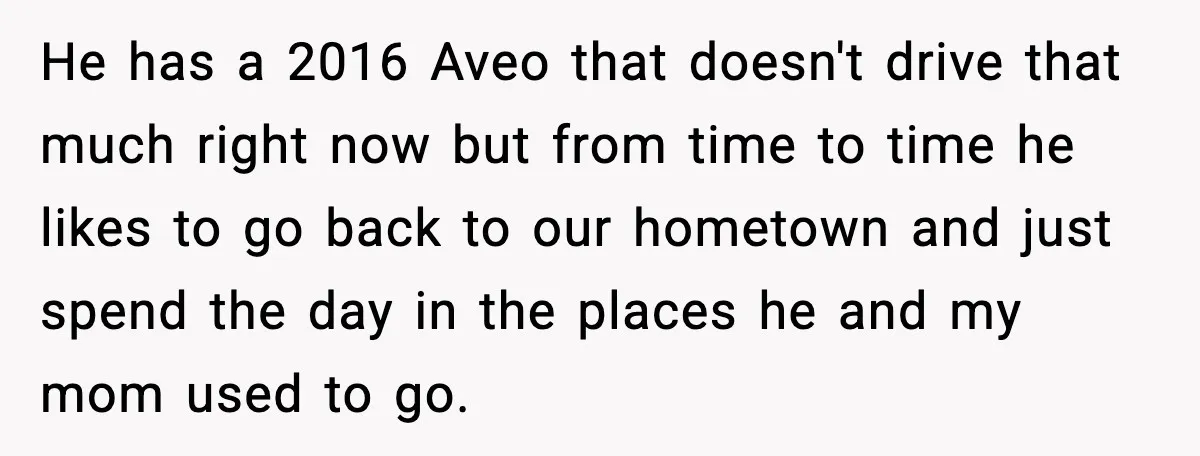 Neighbor Ignores Repeated Requests and Loses His Car to a Tow Truck He has a 2016 Aveo that doesn't drive that much right now but from time to time he likes to go back to our hometown and just spend the day...