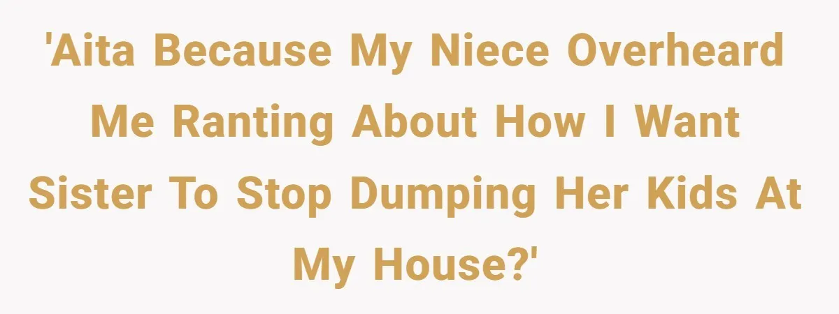 'AITA because my niece overheard me ranting about how I want sister to stop dumping her kids at my house?'