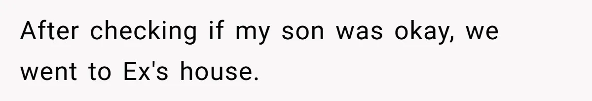 After checking if my son was okay, we went to Ex's house.
