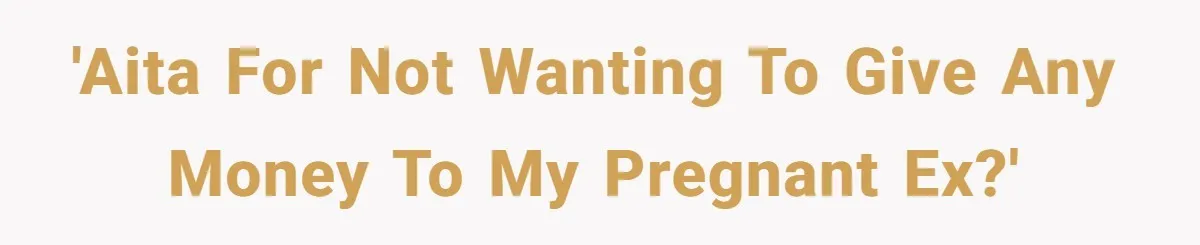 'AITA for not wanting to give any money to my pregnant ex?'