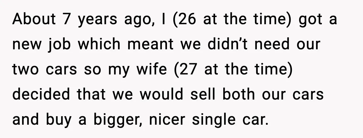 About 7 years ago, I (26 at the time) got a new job which meant we didn’t need our two cars so my wife (27 at the time) decided that...