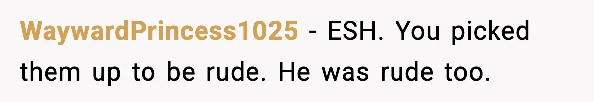 Husband Says “It’s Your Job,” Then Gets Mad When She Handles It WaywardPrincess1025 - ESH. You picked them up to be rude. He was rude too.