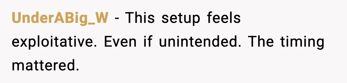 UnderABig_W - This setup feels exploitative. Even if unintended. The timing mattered.