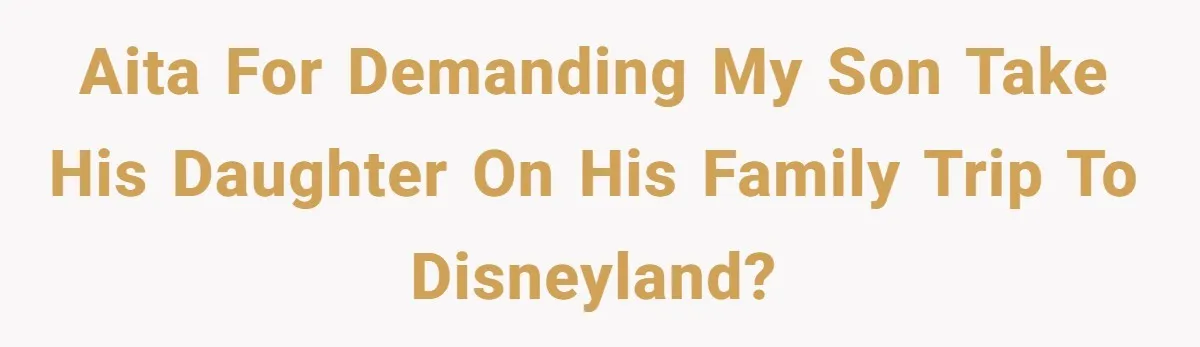 AITA for demanding my son take his daughter on his family trip to Disneyland?