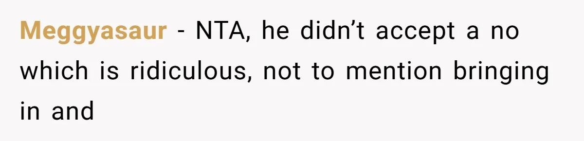 Man Calls Out Party Friend After He Drags His Wife Into Drinking “Jokes” Meggyasaur − NTA, he didn’t accept a no which is ridiculous, not to mention bringing in and