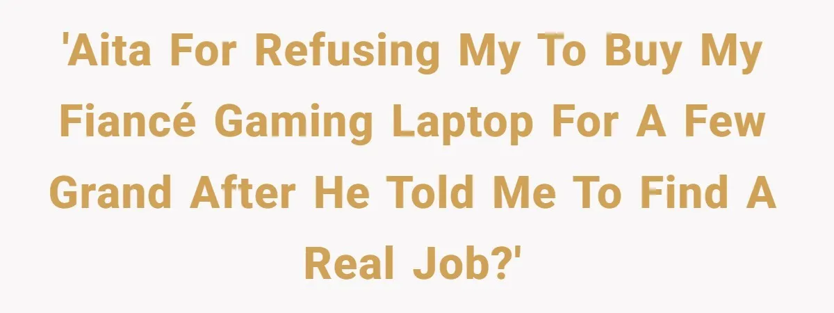'AITA for refusing my to buy my fiancé gaming laptop for a few grand after he told me to find a real job?'