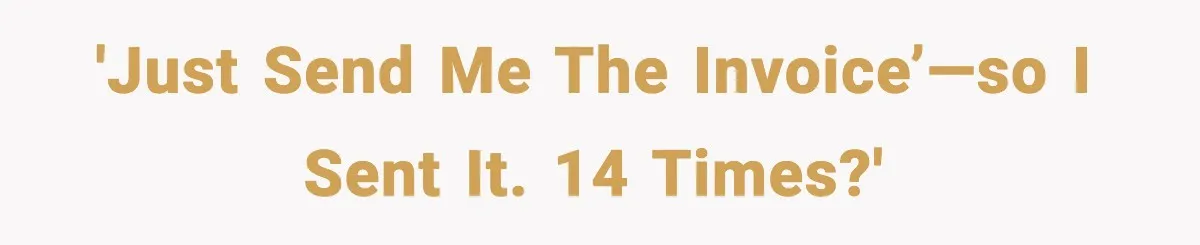 'just send me the invoice’—so i sent it. 14 times?'