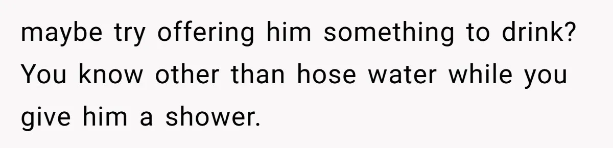 Man Repeatedly Sprays Soccer Kid With Garden Hose After He Walks On His Lawn maybe try offering him something to drink? You know other than hose water while you give him a shower.