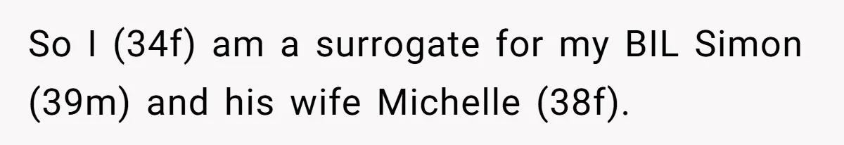 Woman Carrying Her BIL’s Baby Refuses Unmedicated Water Birth, Now Everyone’s Furious So I (34f) am a surrogate for my BIL Simon (39m) and his wife Michelle (38f).