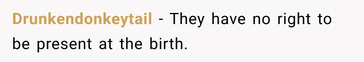 Woman Carrying Her BIL’s Baby Refuses Unmedicated Water Birth, Now Everyone’s Furious Drunkendonkeytail − They have no right to be present at the birth.