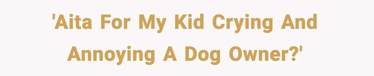 'AITA for my kid crying and annoying a dog owner?'