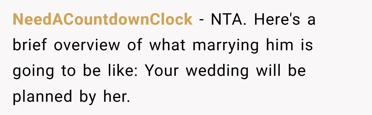 NeedACountdownClock − NTA. Here's a brief overview of what marrying him is going to be like: Your wedding will be planned by her.