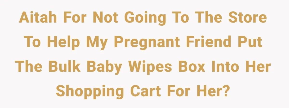 AITAH for not going to the store to help my pregnant friend put the bulk baby wipes box into her shopping cart for her?