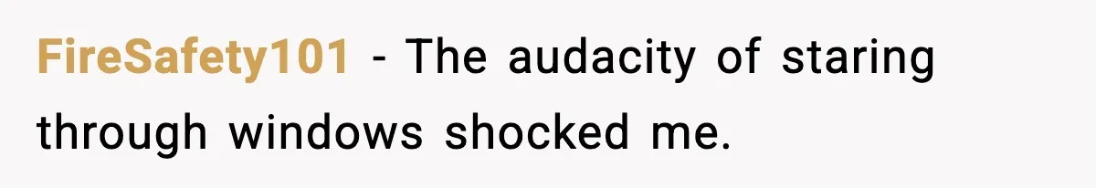 FireSafety101 - The audacity of staring through windows shocked me.