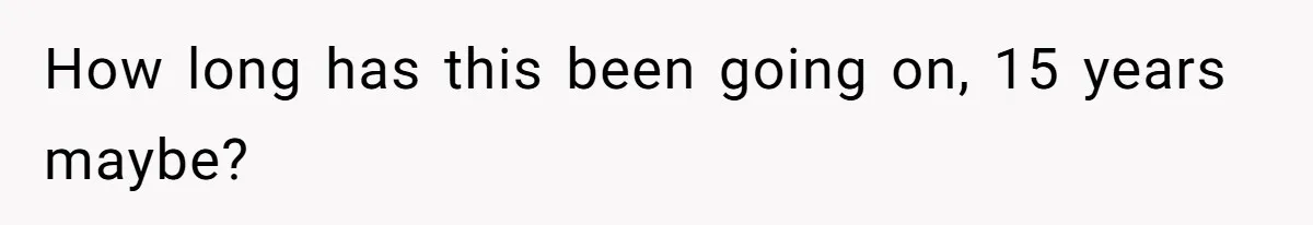 How long has this been going on, 15 years maybe?