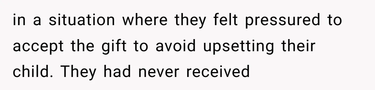 The Party Favor Fiasco: Dad Steps Up When Mom Wants to Give Out Live Fish Again in a situation where they felt pressured to accept the gift to avoid upsetting their child. They had never received