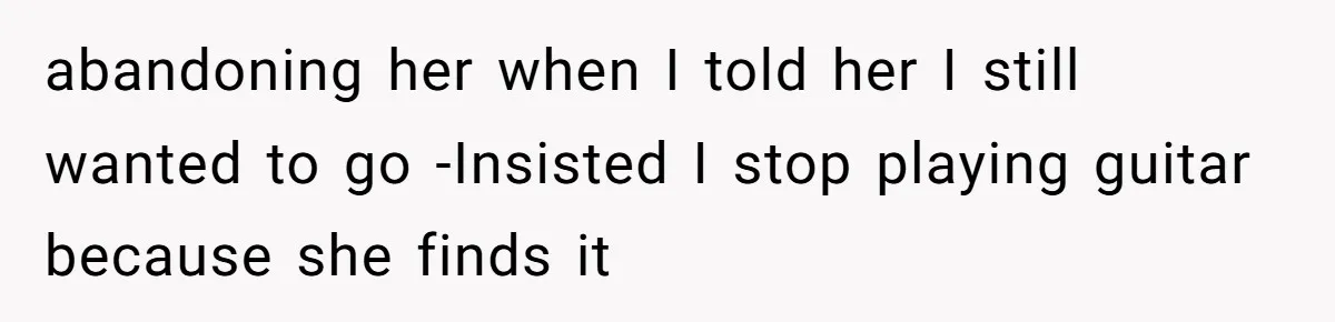 The Party Favor Fiasco: Dad Steps Up When Mom Wants to Give Out Live Fish Again abandoning her when I told her I still wanted to go -Insisted I stop playing guitar because she finds it