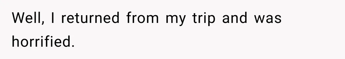 Well, I returned from my trip and was horrified.