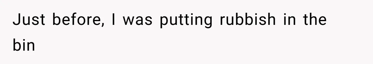 Just before, I was putting rubbish in the bin