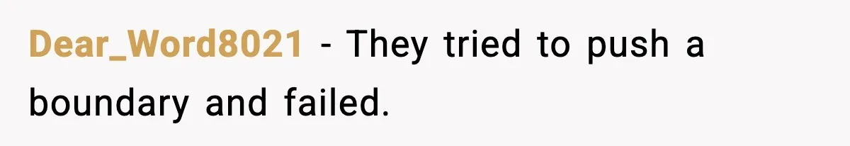 In-Laws Show Up Unannounced, Get Removed After Refusing to Leave Dear_Word8021 - They tried to push a boundary and failed.