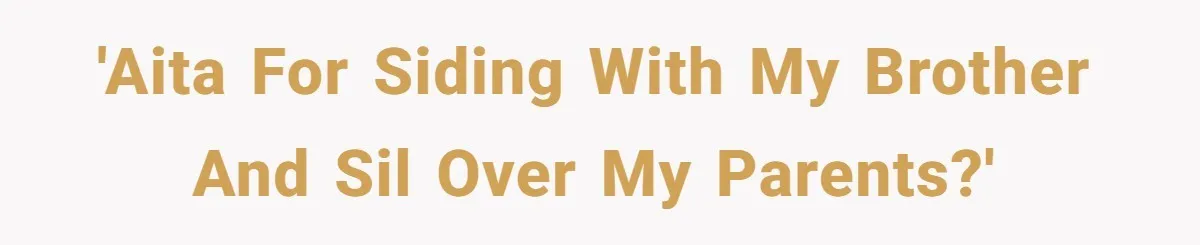 'AITA For siding with my brother and SIL over my parents?'